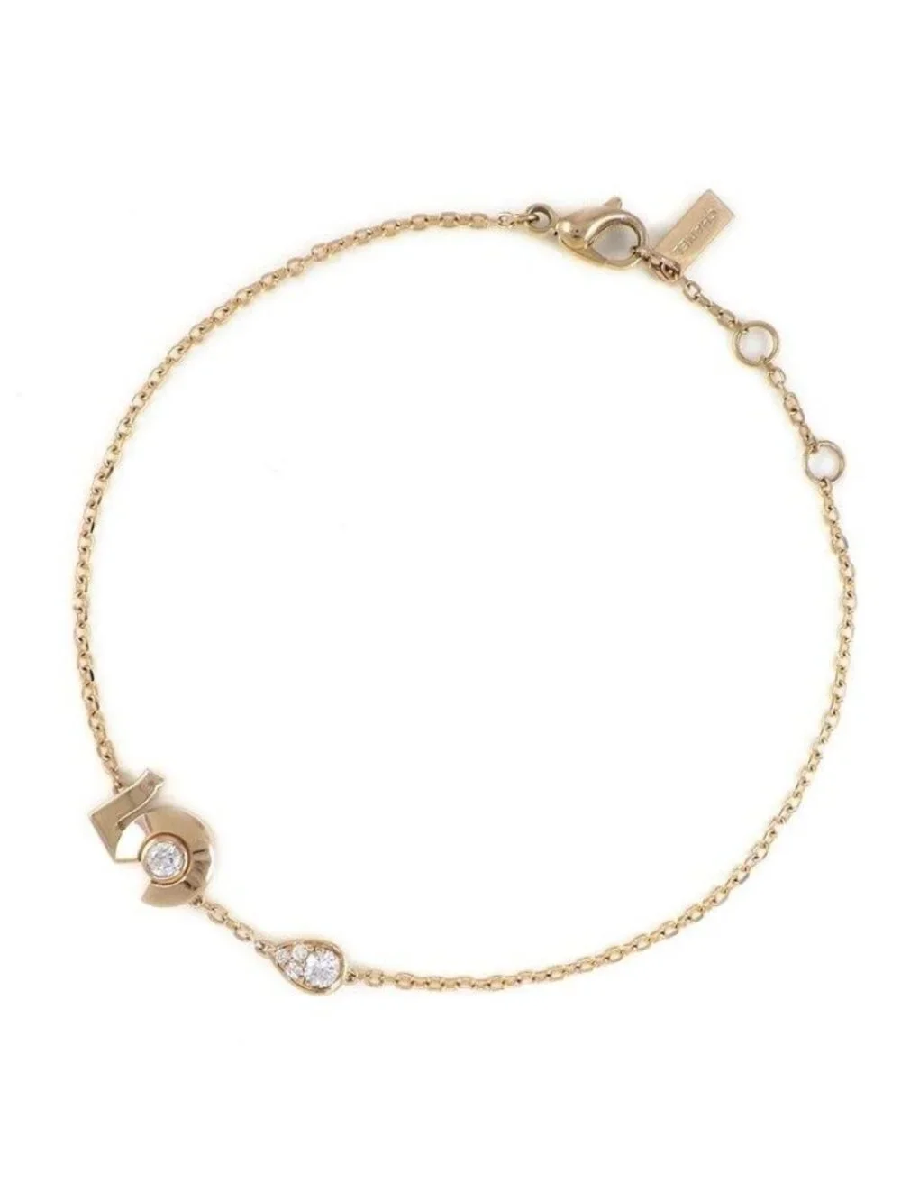Chanel Bure Extra de Drop Motif 5 Points Diamond Total 18k Pink Gold Bracelet